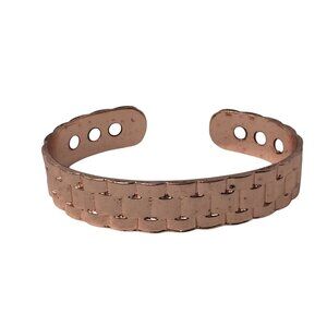 Unisex Copper Rose Gold Colored Cuff Bracelet/Healing Bangle